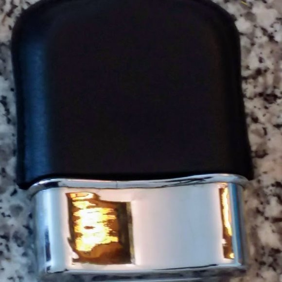 Golf Bag Flask Silver Chrome Leather & in Burl Walnut Box New - Picture 5 of 12